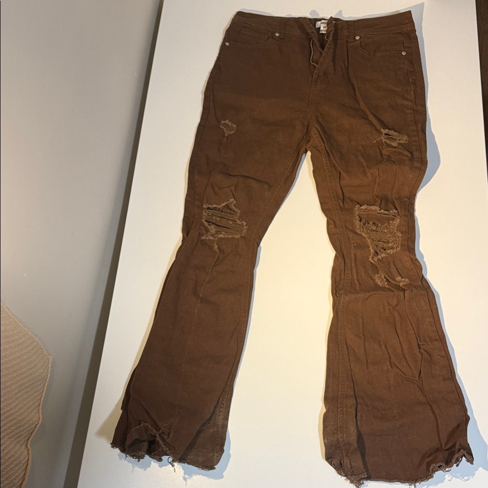 Brown Distressed / Ripped Women's Jeans